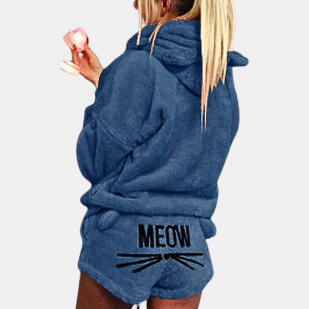 2-Piece Cozy Loungewear Set - Soft Fleece Ladies Pyjama Set