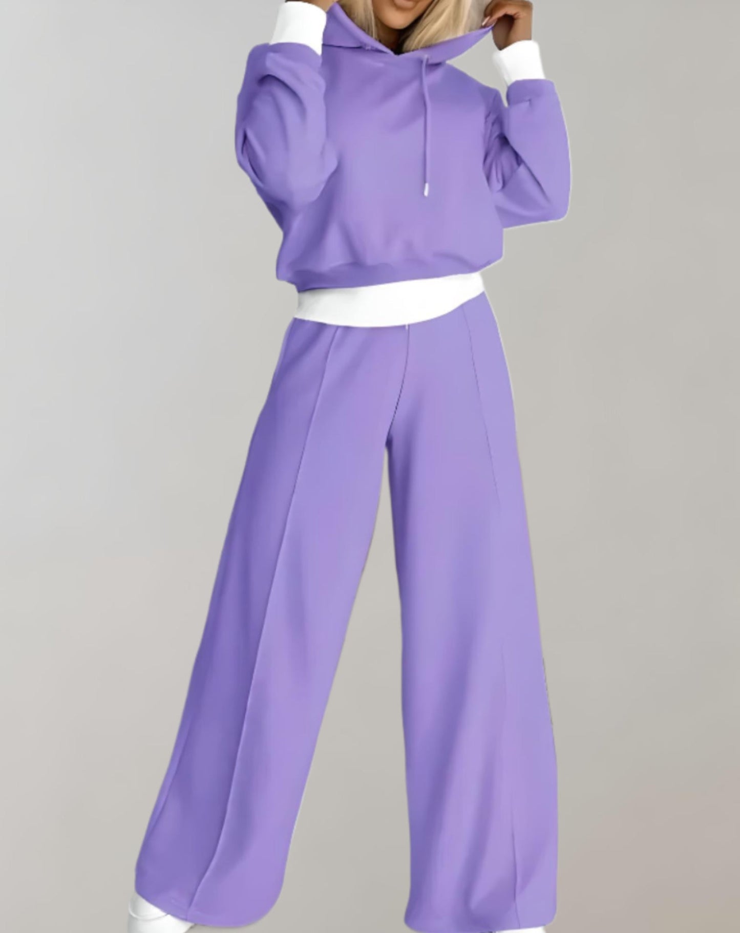 2-Piece Hoodie And Trousers Set - Modern Ladies Lounge Wear
