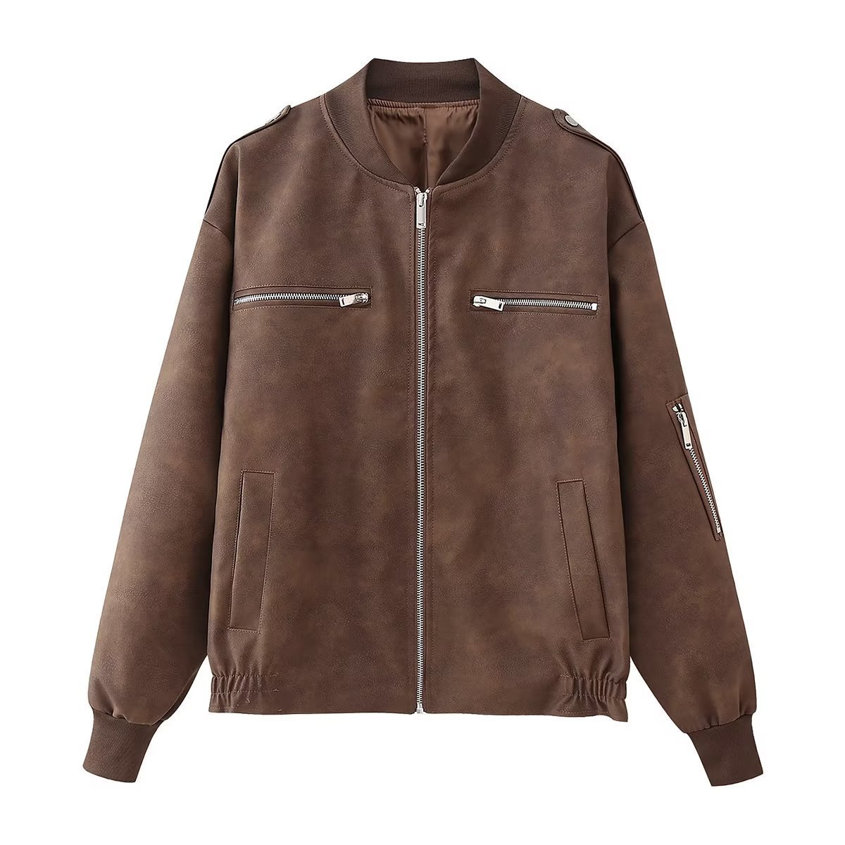 Women's casual bomber jacket - lightweight zip-up, versatile layering