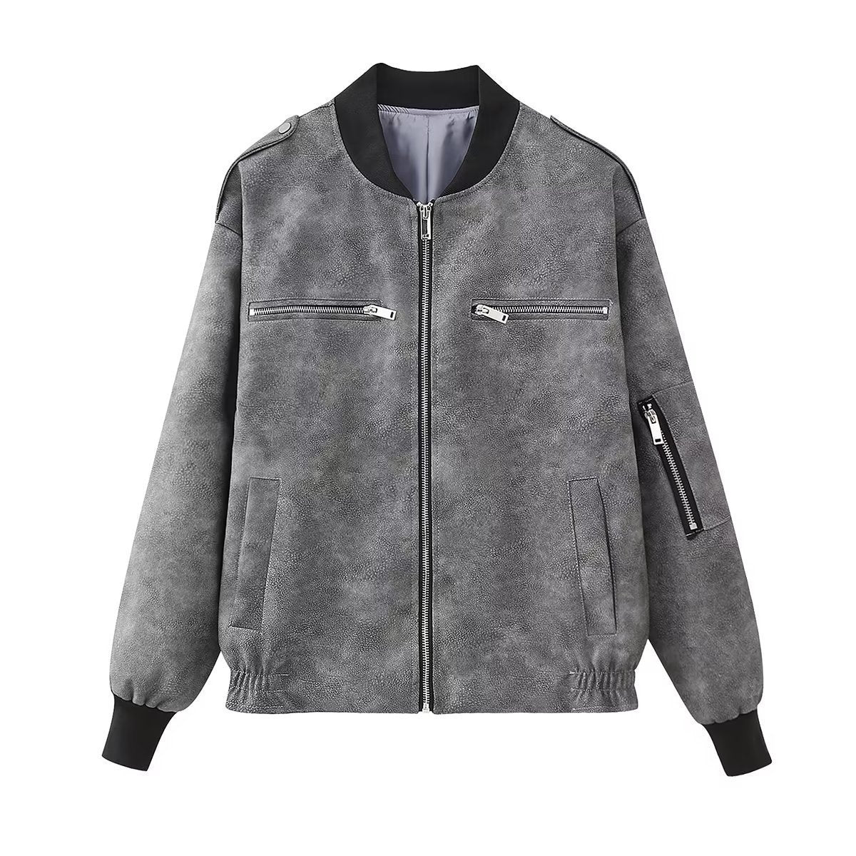 Women's casual bomber jacket - lightweight zip-up, versatile layering