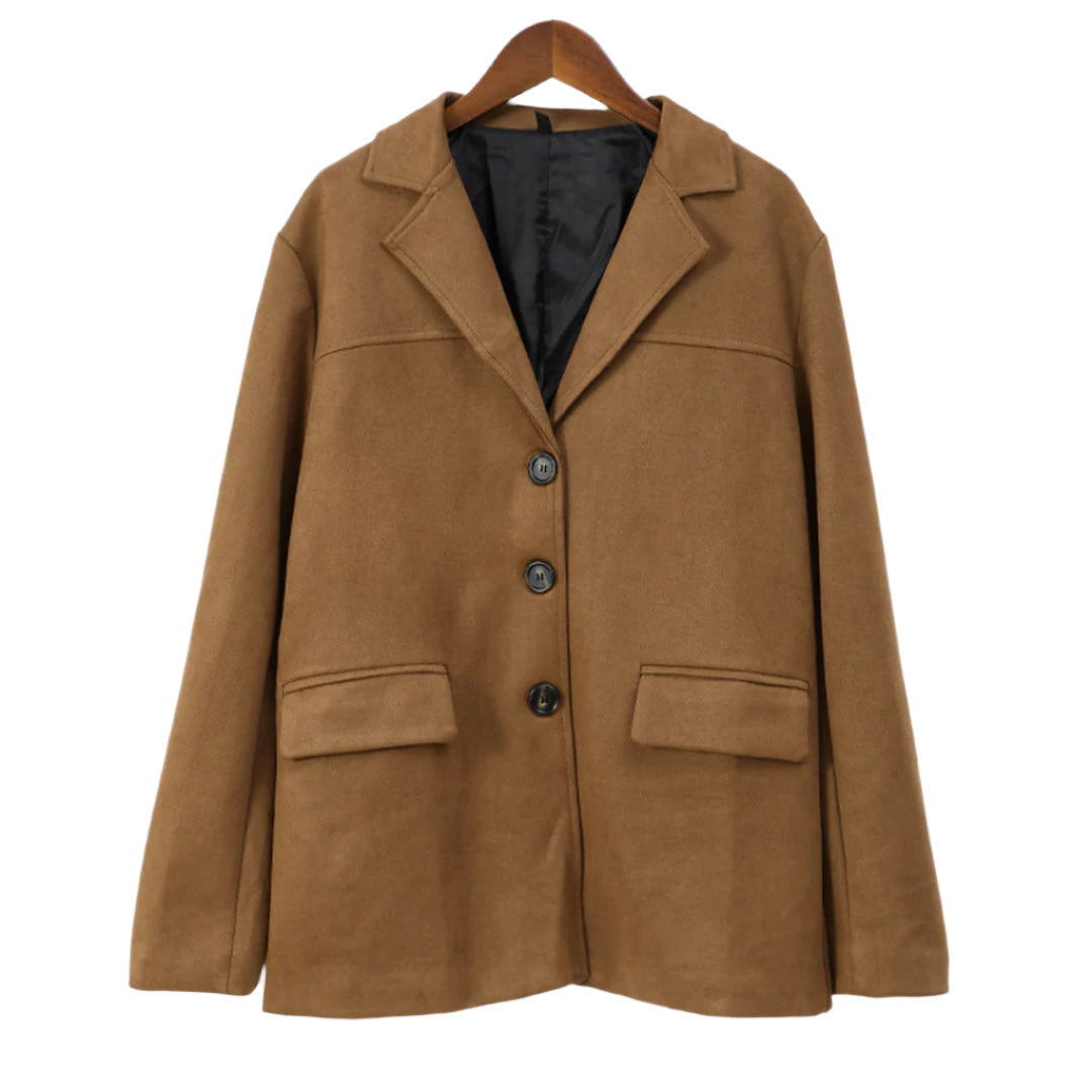 Long sleeve ladies' coat - button detail