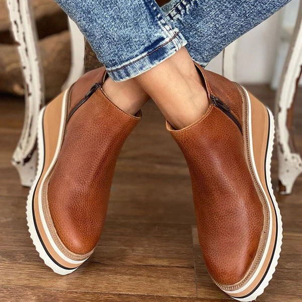 Ankle wedge boots - stylish black ladies ankle boots