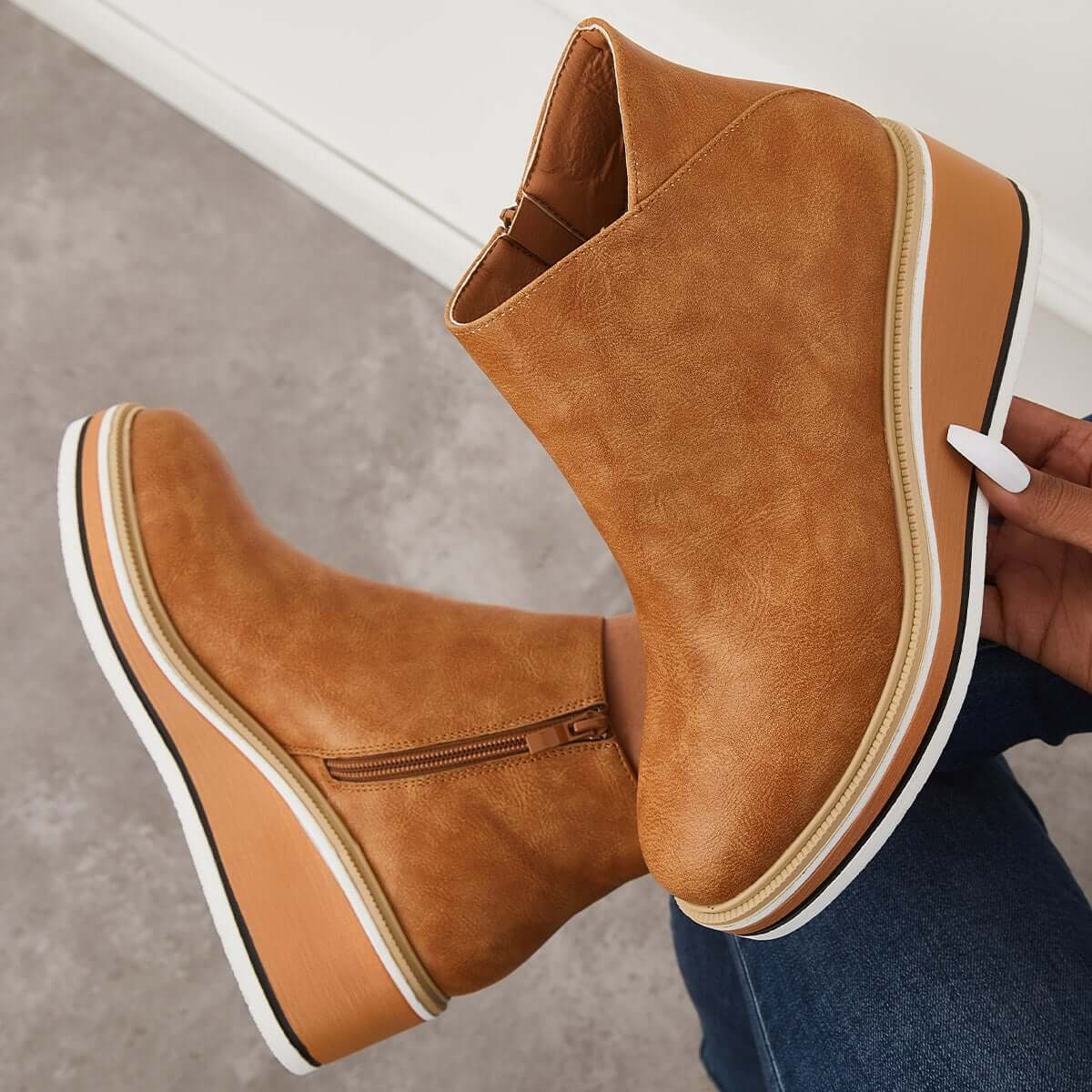 Ankle wedge boots - stylish black ladies ankle boots