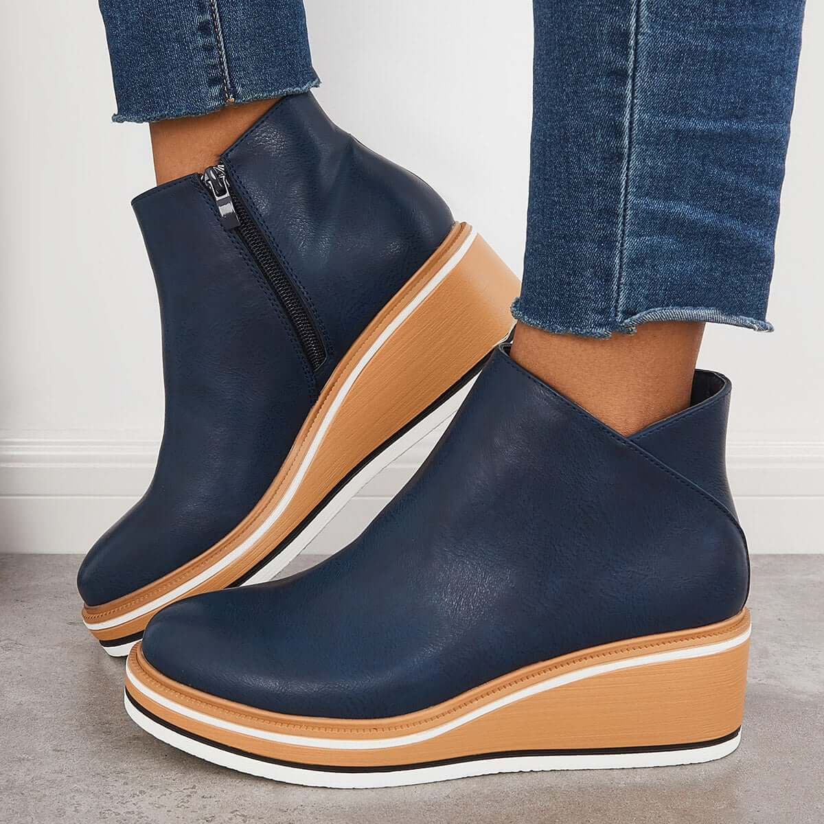 Ankle wedge boots - stylish black ladies ankle boots