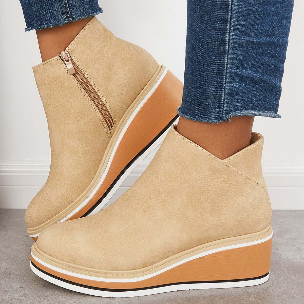 Ankle wedge boots - stylish black ladies ankle boots
