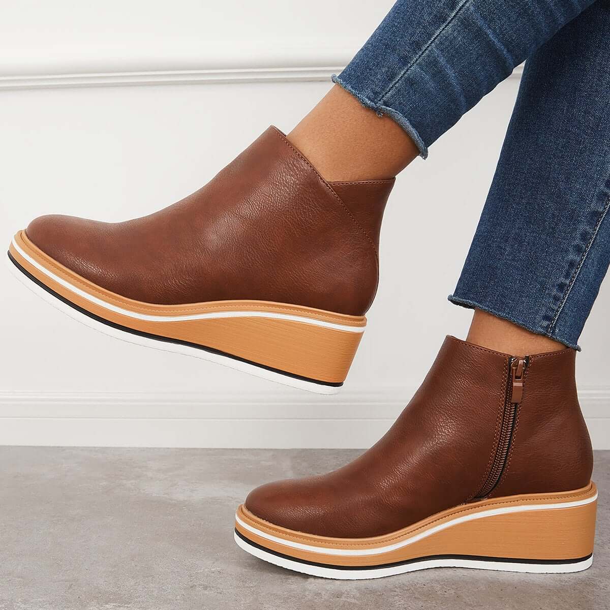 Ankle wedge boots - stylish black ladies ankle boots