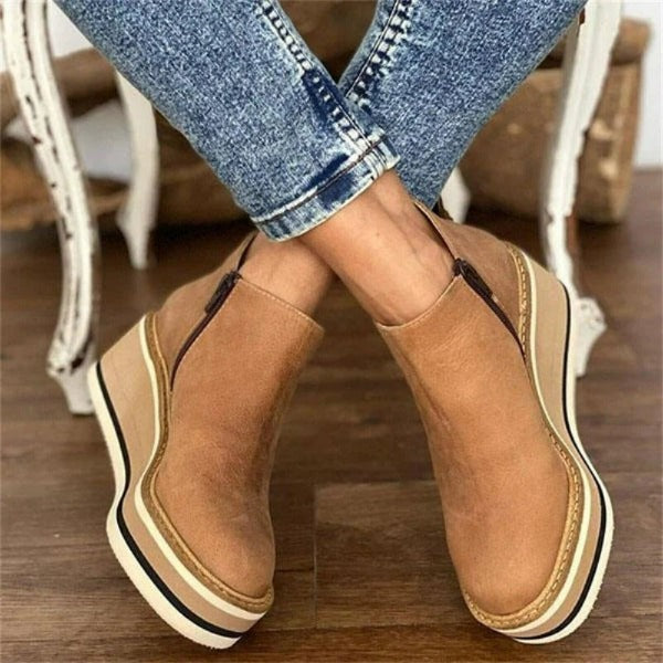 Ankle wedge boots - stylish black ladies ankle boots