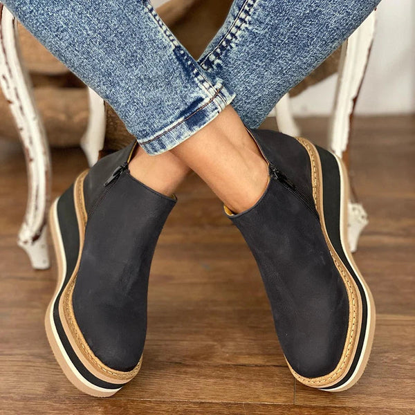 Ankle wedge boots - stylish black ladies ankle boots