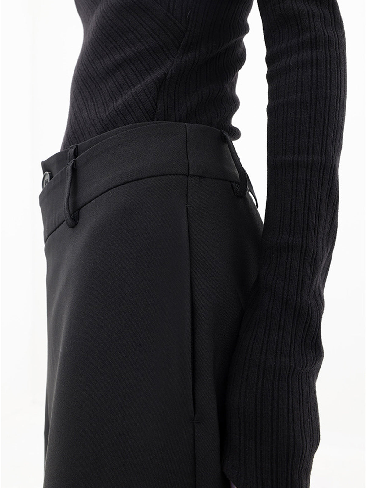 Asymmetric Wide Leg Trousers - Stylish Ladies Tailored Trousers