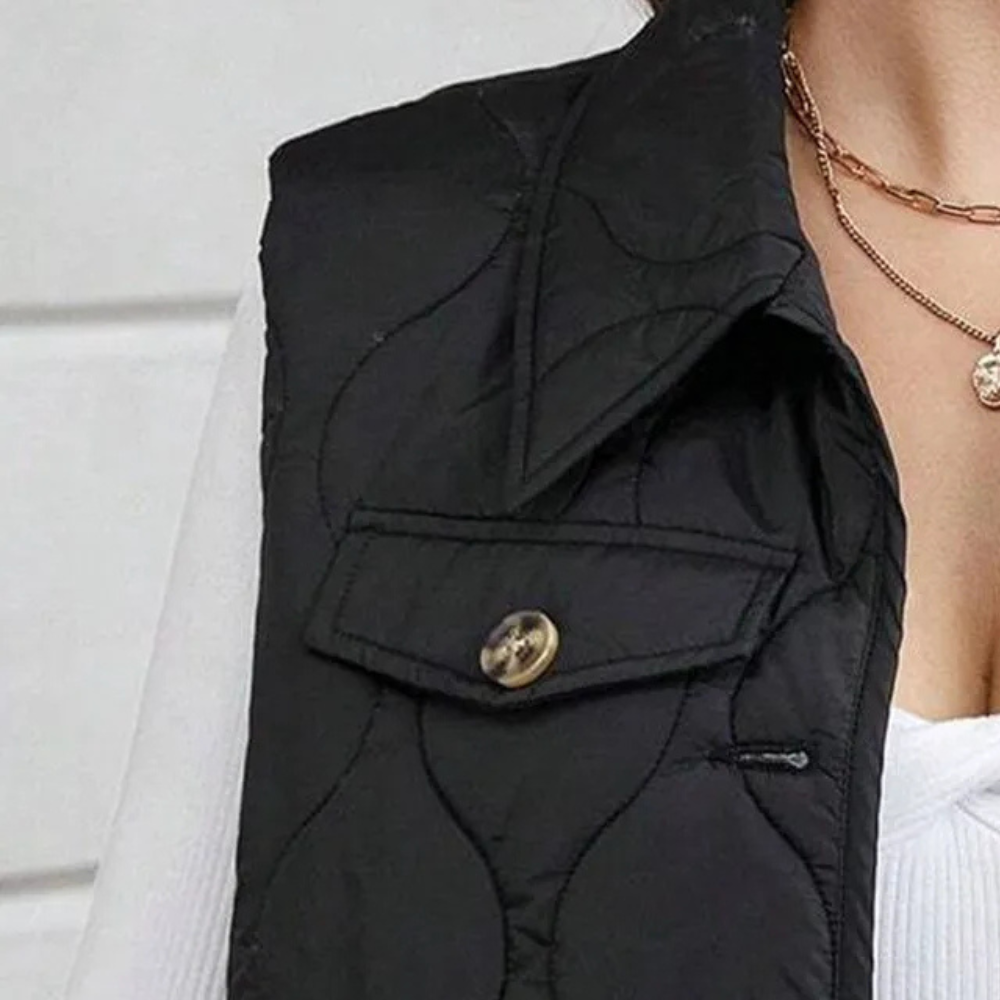 Black Quilted Vest - Chic Sleeveless Jacket For The Modern Lady