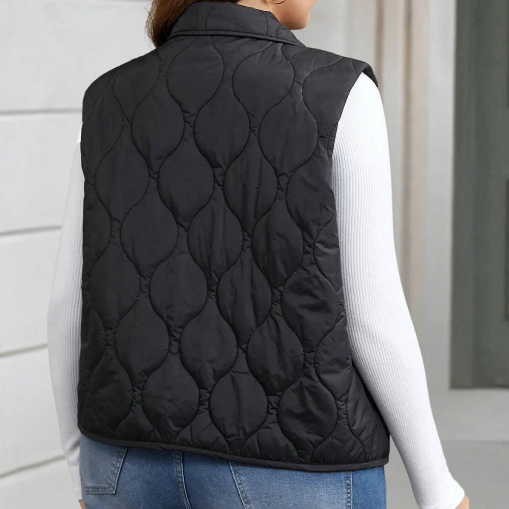 Black Quilted Vest - Chic Sleeveless Jacket For The Modern Lady