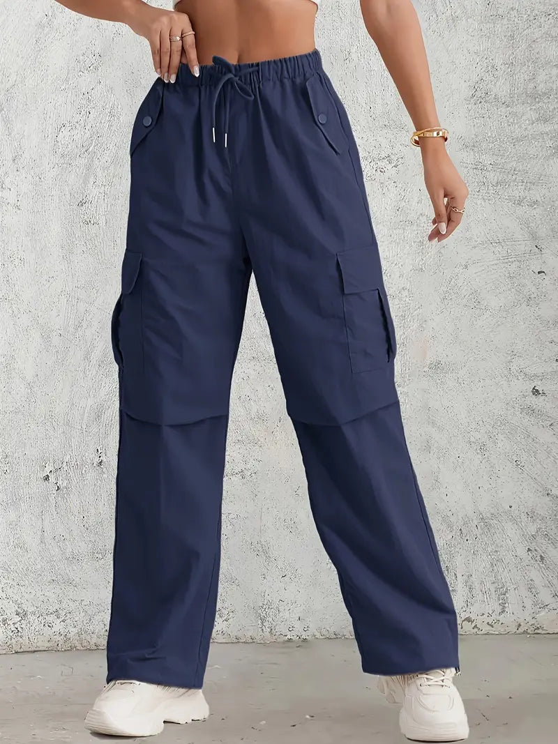 Cargo trousers - high-waisted ladies utility pants