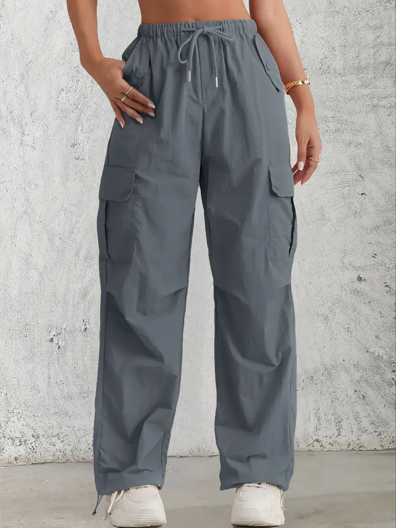 Cargo trousers - high-waisted ladies utility pants