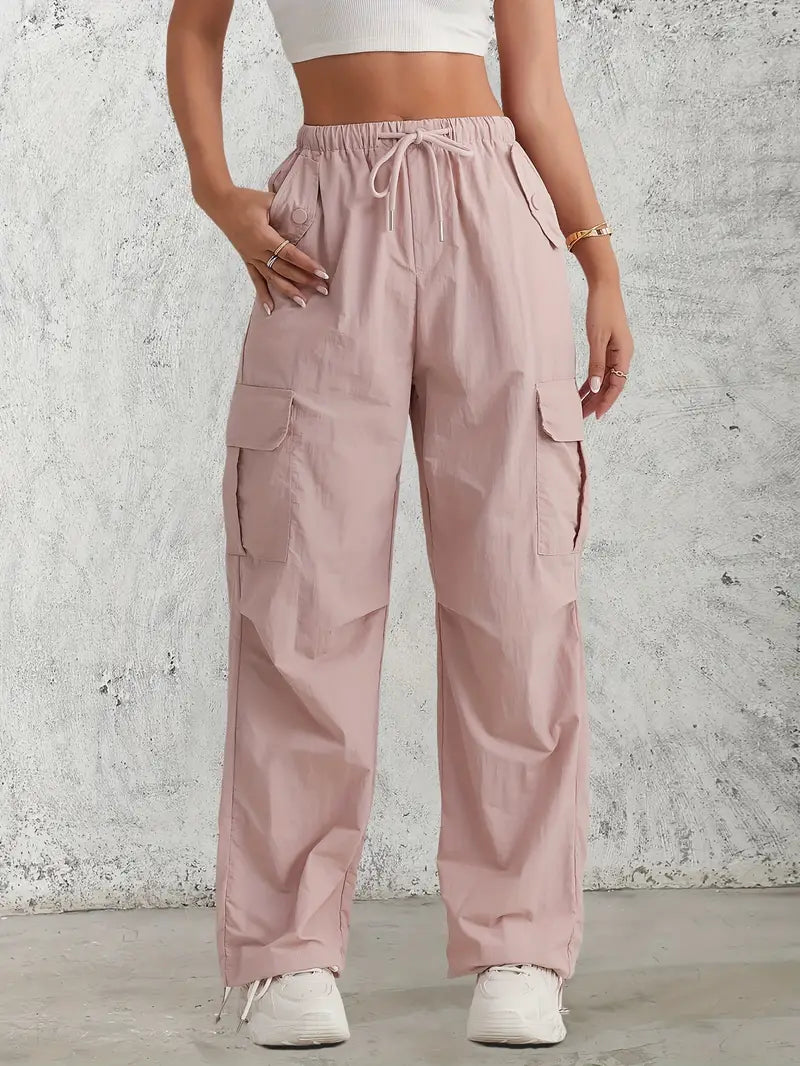 Cargo trousers - high-waisted ladies utility pants