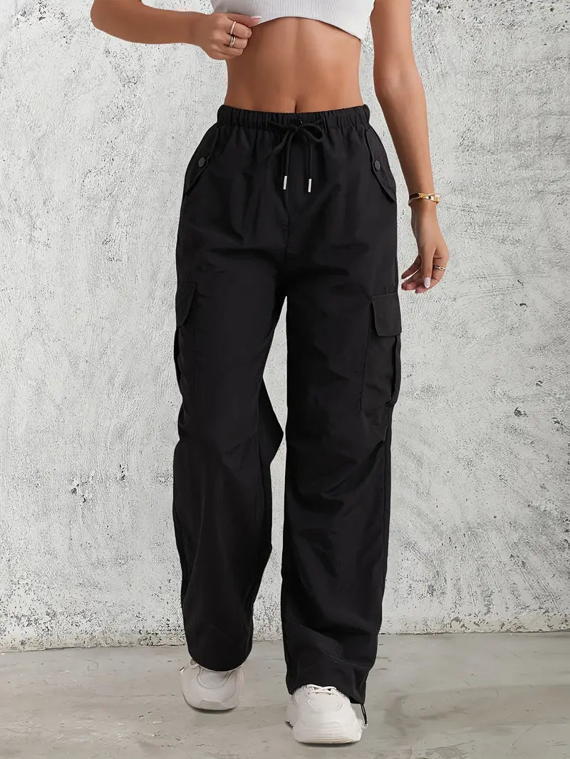 Cargo trousers - high-waisted ladies utility pants