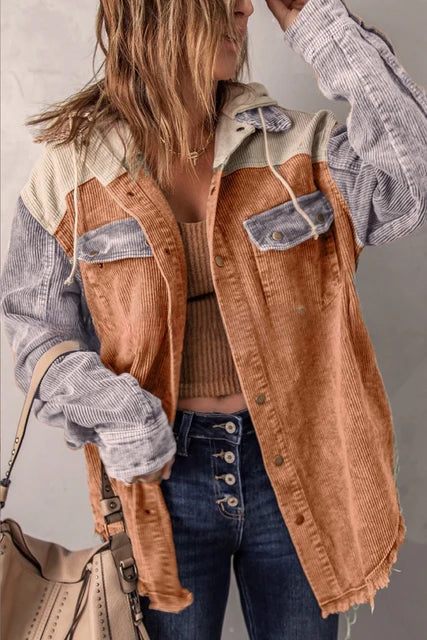 Corduroy Jacket - Stylish Retro Ladies Outerwear
