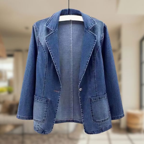 Denim blazer - stylish denim blau ladies jacket