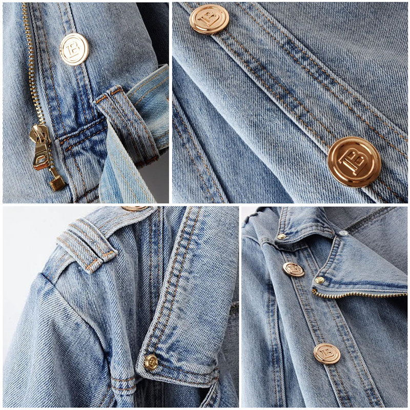 Denim Jacket - Chic Ladies Cropped Biker Jacket