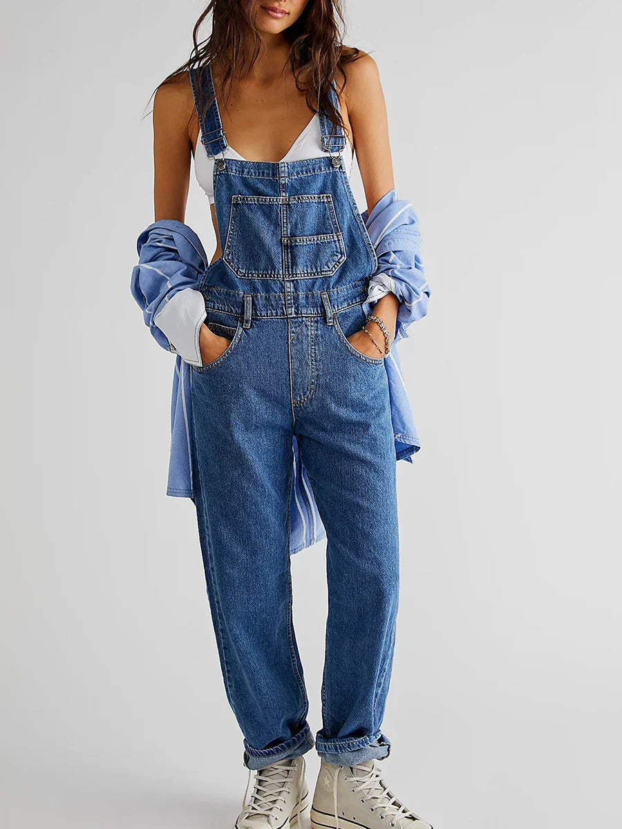 Denim Overalls - Cozy Fit Ladies Jumpsuit