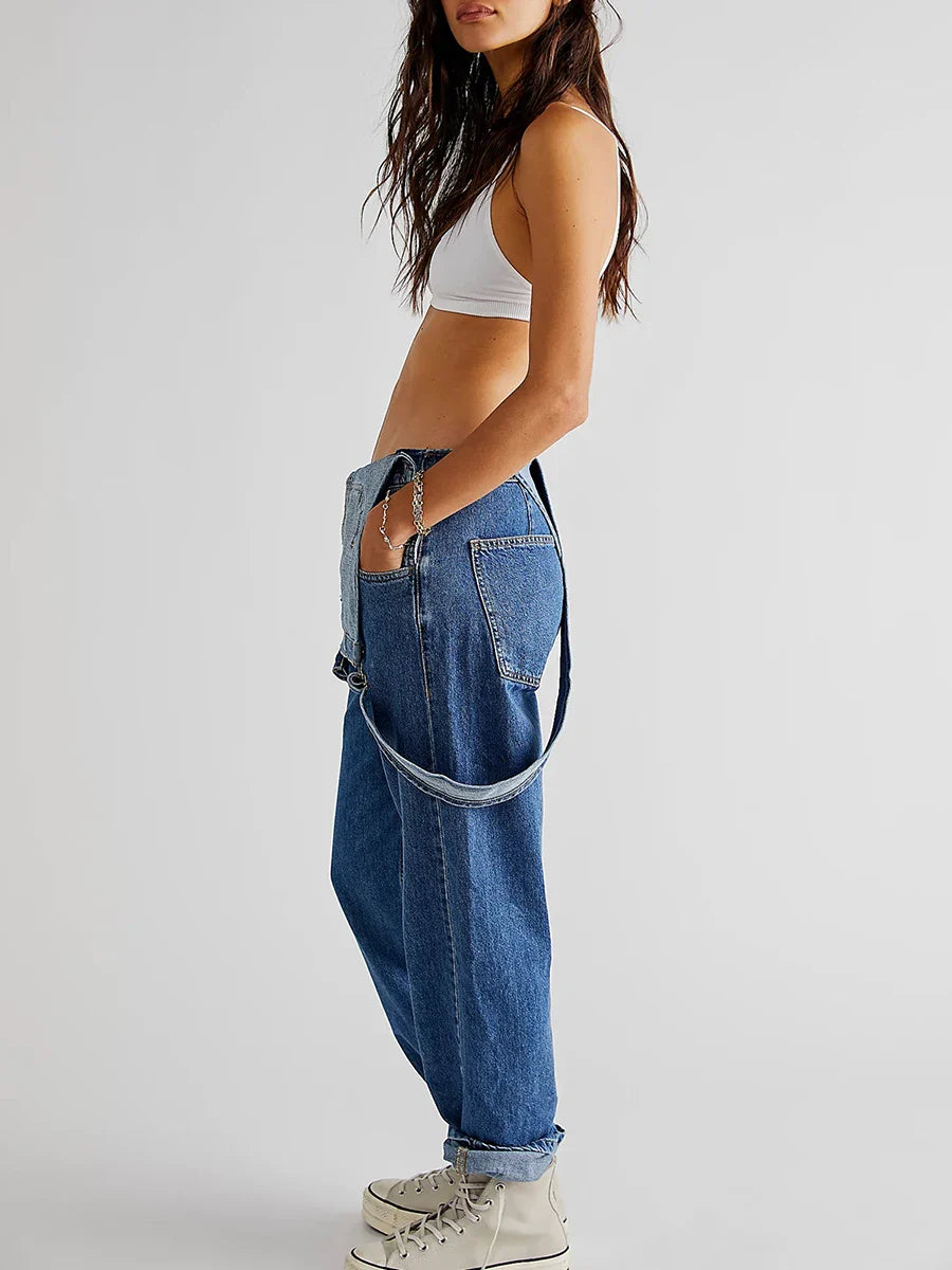 Denim Overalls - Cozy Fit Ladies Jumpsuit