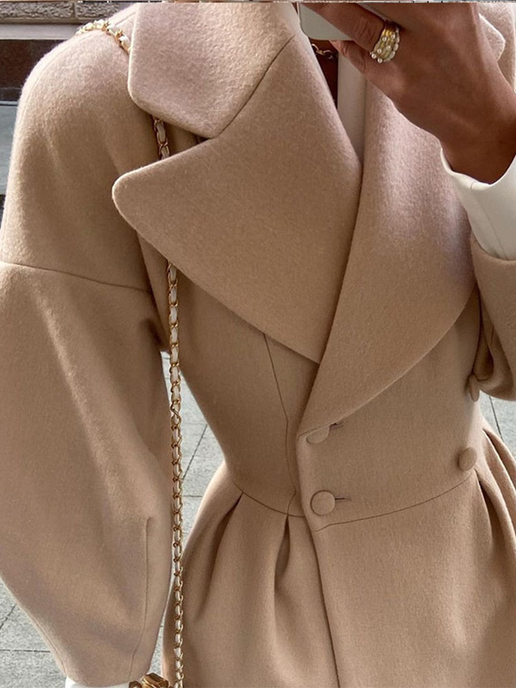 Double-breasted trench coat - elegant ladies outerwear