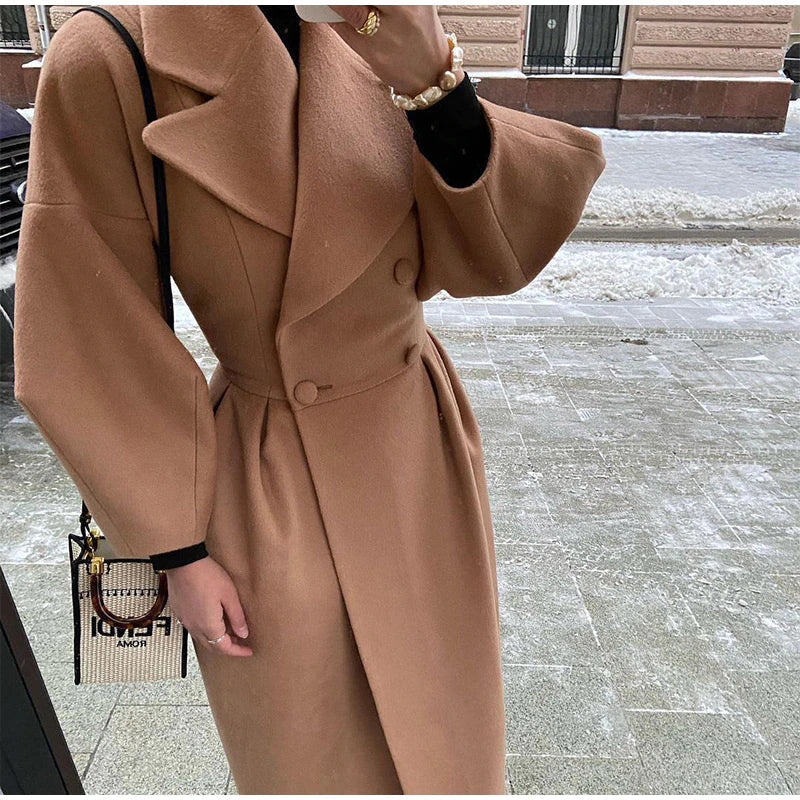 Double-breasted trench coat - elegant ladies outerwear