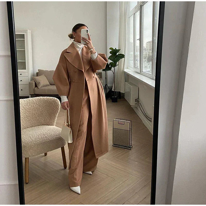 Double-breasted trench coat - elegant ladies outerwear
