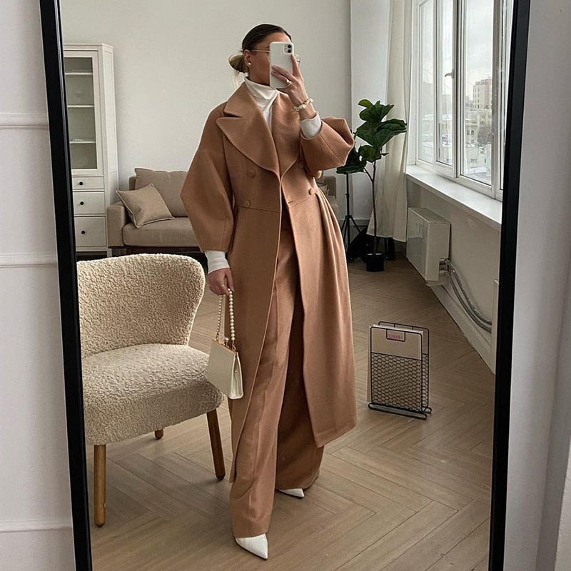 Double-breasted trench coat - elegant ladies outerwear