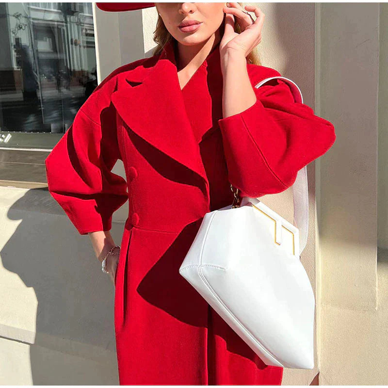 Double-breasted trench coat - elegant ladies outerwear