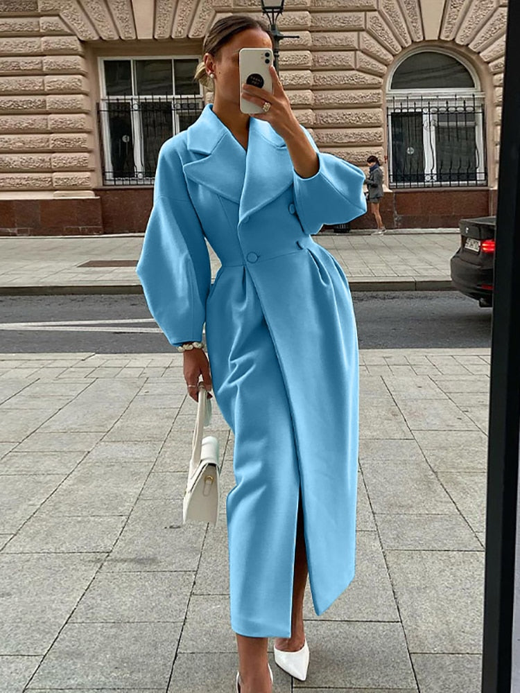 Double-breasted trench coat - elegant ladies outerwear