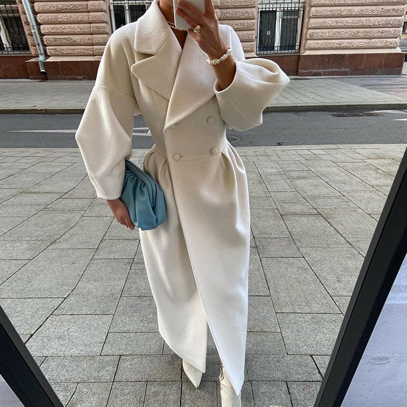 Double-breasted trench coat - elegant ladies outerwear