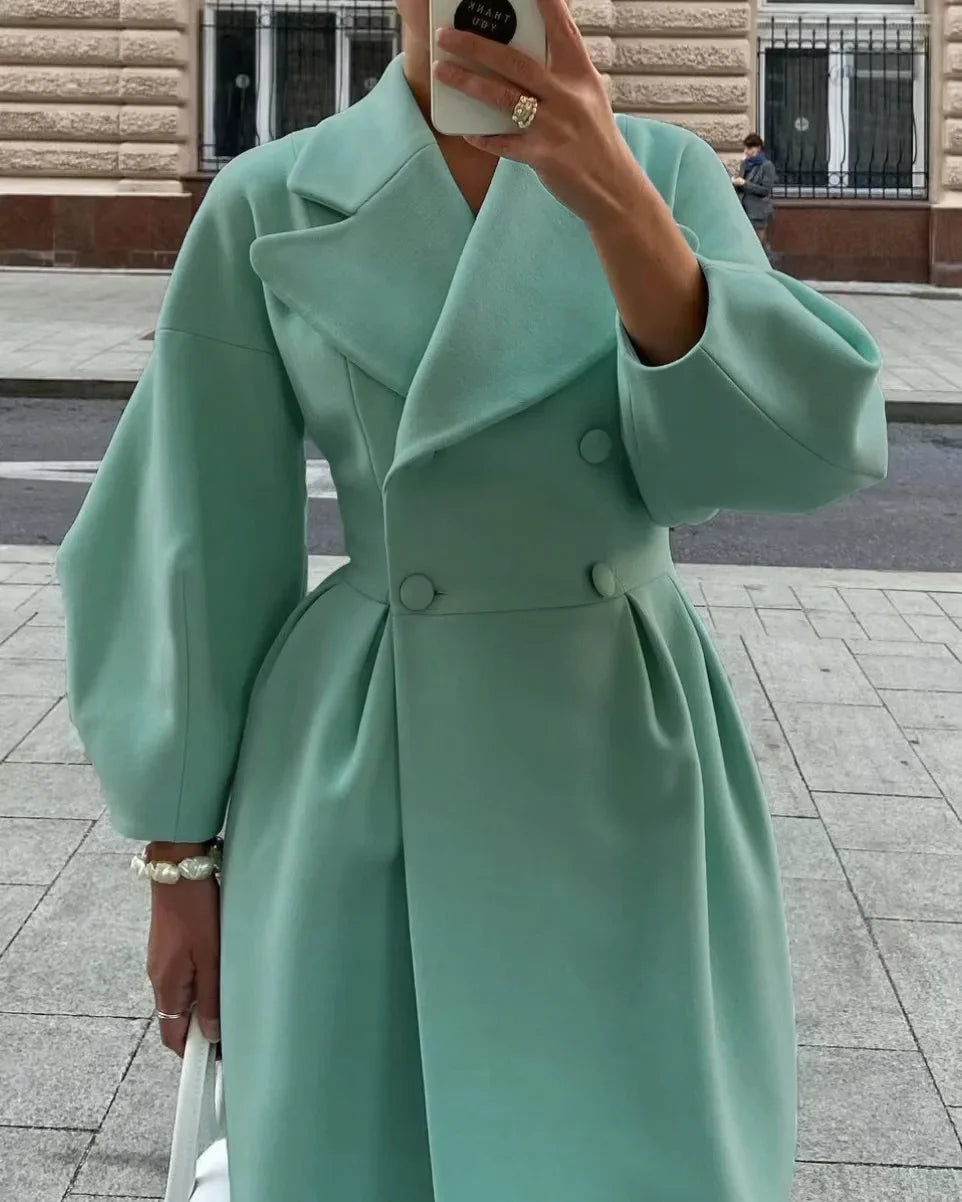 Double-breasted trench coat - elegant ladies outerwear