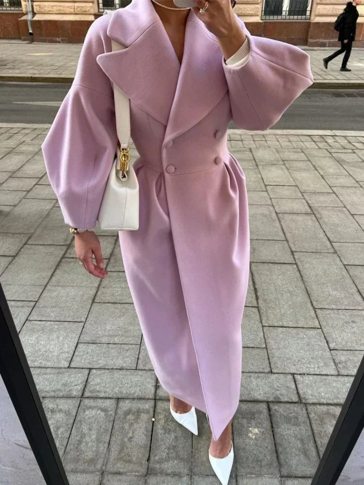 Double-breasted trench coat - elegant ladies outerwear