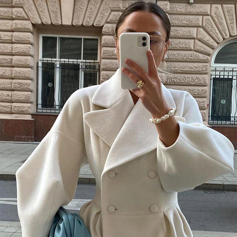 Double-breasted trench coat - elegant ladies outerwear