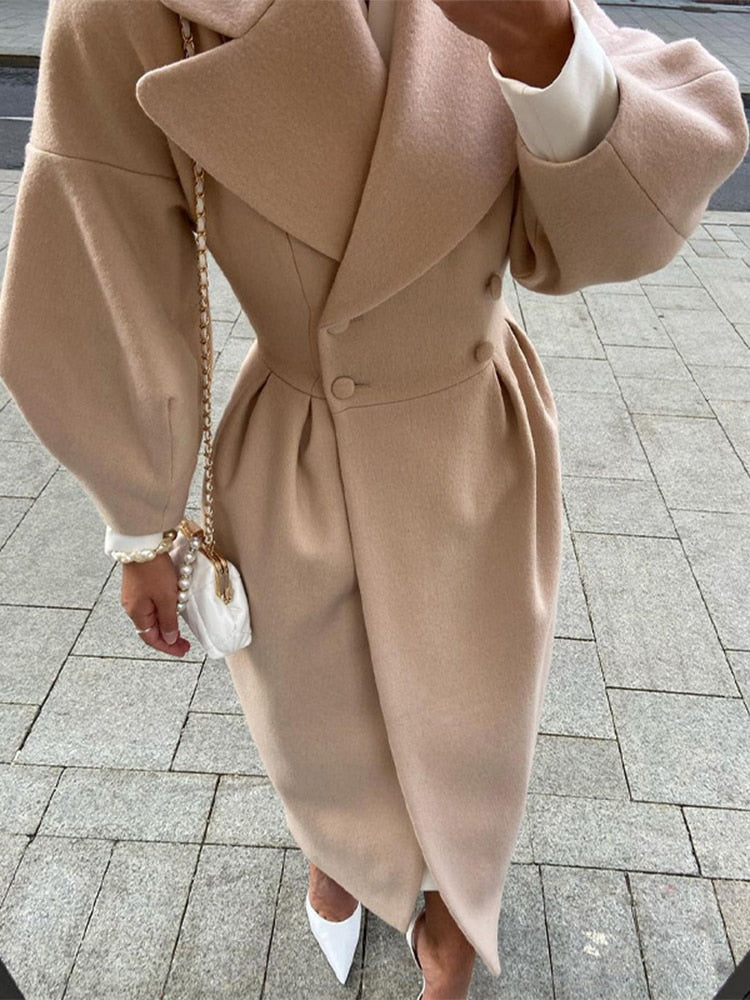 Double-breasted trench coat - elegant ladies outerwear