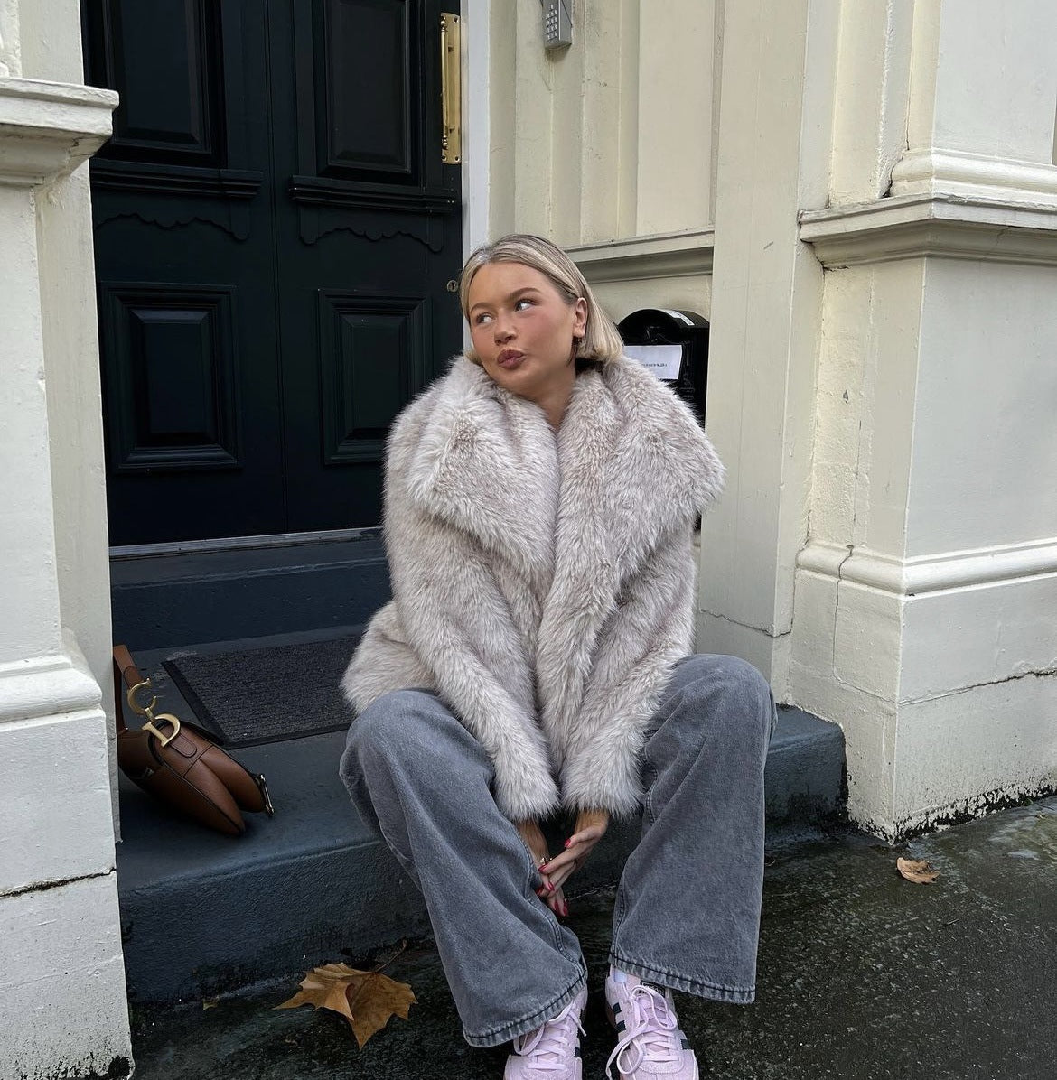 Faux fur coat - elegant ladies winter jacket