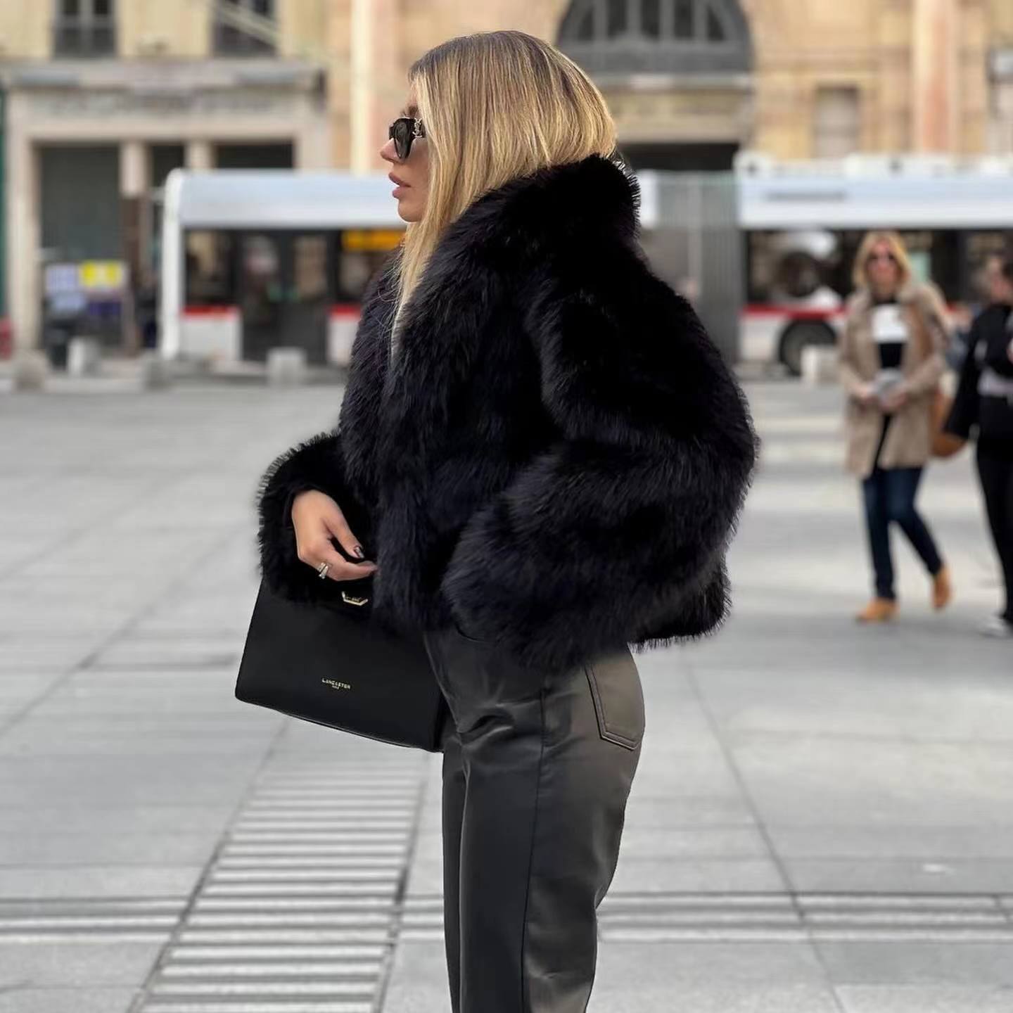 Faux fur coat - elegant ladies winter jacket