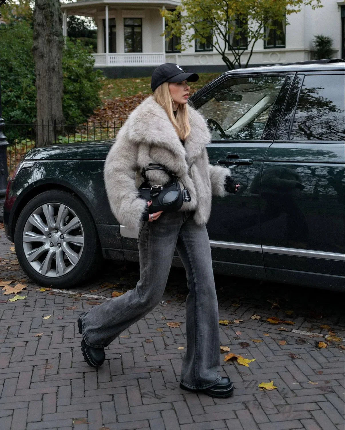 Faux fur jacket - luxurious brown ladies outerwear