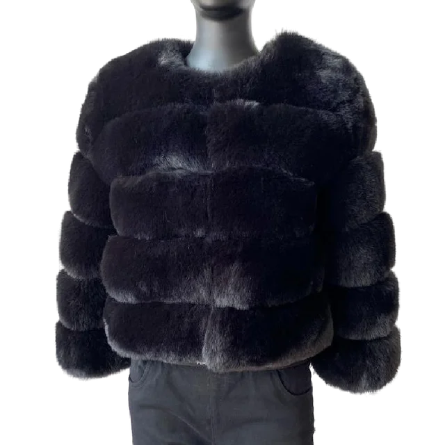 Faux fur jacket - luxurious ladies fluffy winter coat