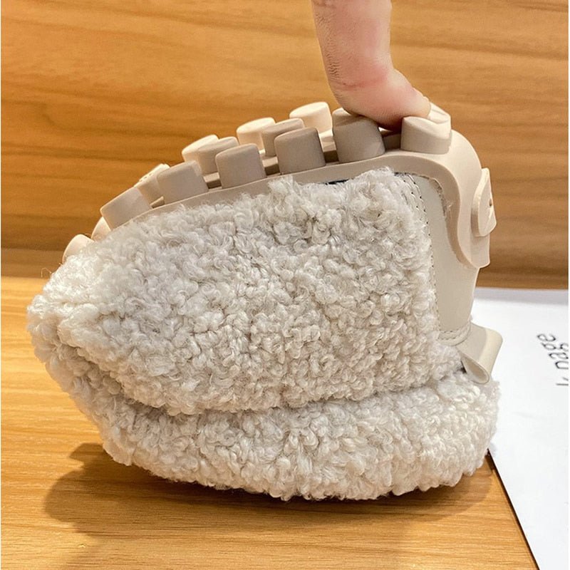 Faux Fur Slippers - Plush Ladies Slip-On Footwear