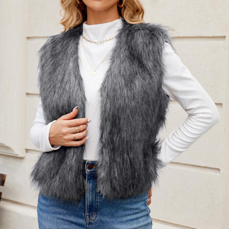 Faux Fur Vest - Stylish Layered Vest For Ladies