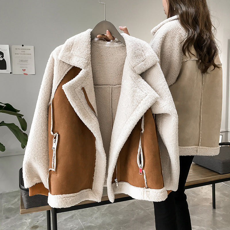 Faux shearling jacket - cosy ladies winter coat