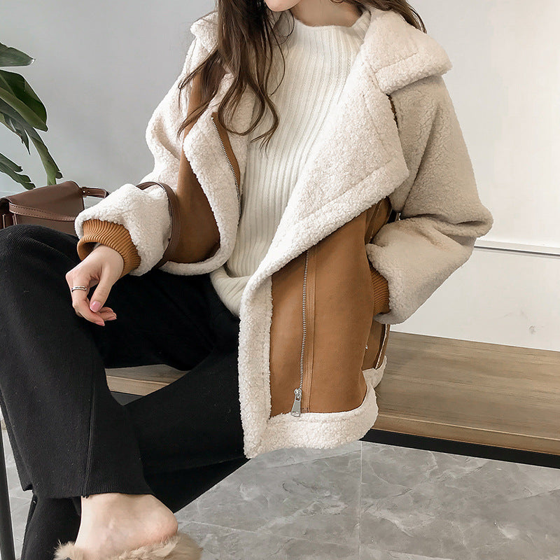Faux shearling jacket - cosy ladies winter coat