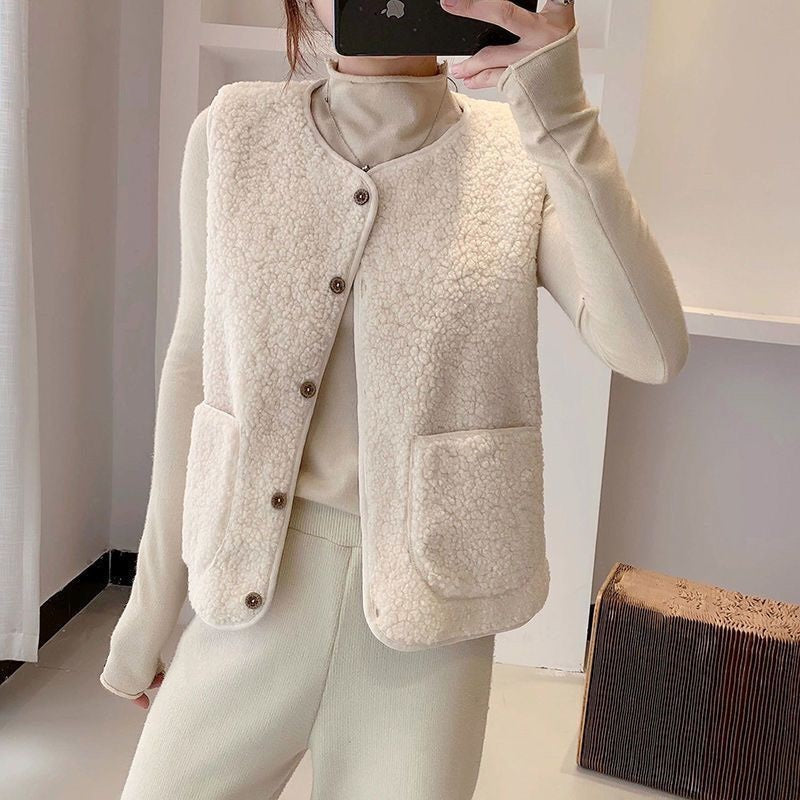 Fleece Gilet - Cozy Zip-Up Vest For Ladies