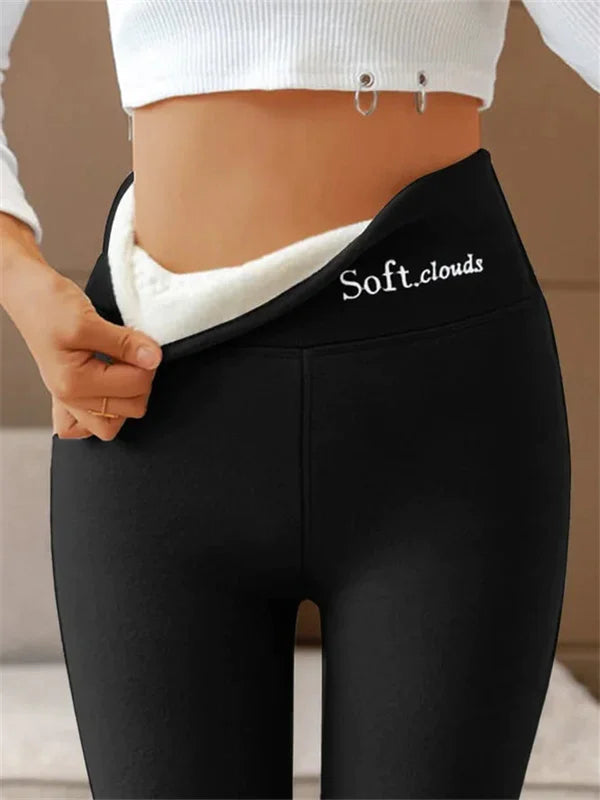 Fleece Lined Leggings - Cozy Casual Slim Fit Leggings For Ladies