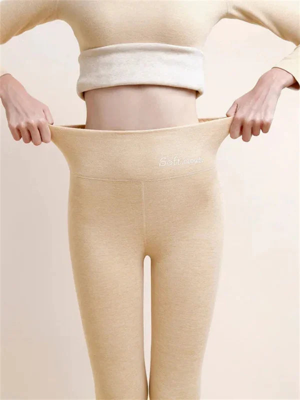 Fleece Lined Leggings - Cozy Casual Slim Fit Leggings For Ladies