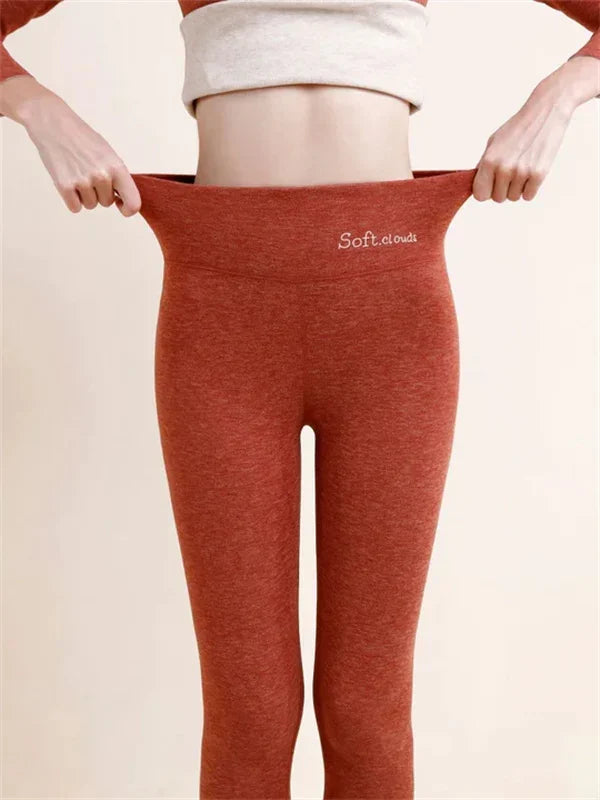 Fleece Lined Leggings - Cozy Casual Slim Fit Leggings For Ladies