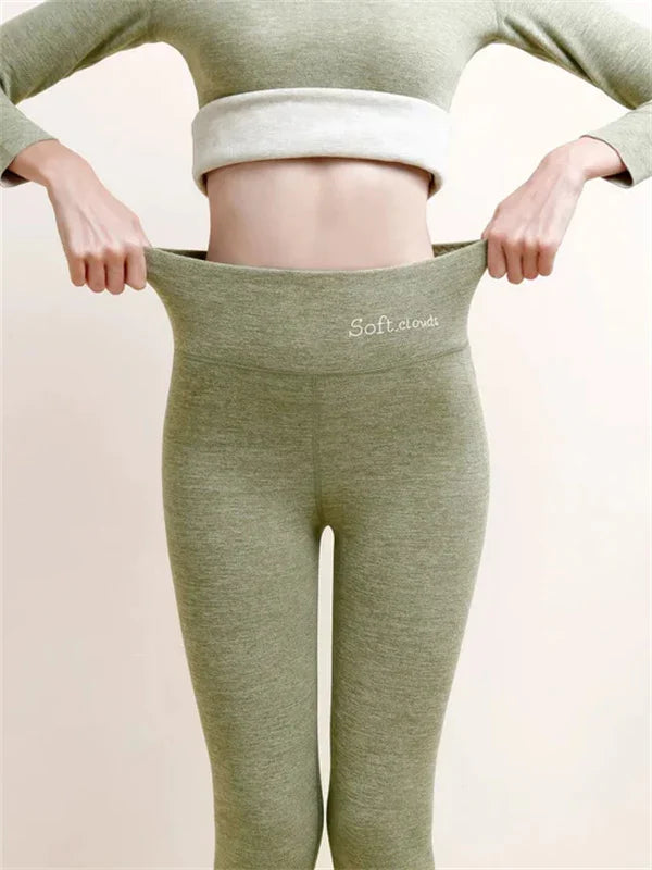 Fleece Lined Leggings - Cozy Casual Slim Fit Leggings For Ladies