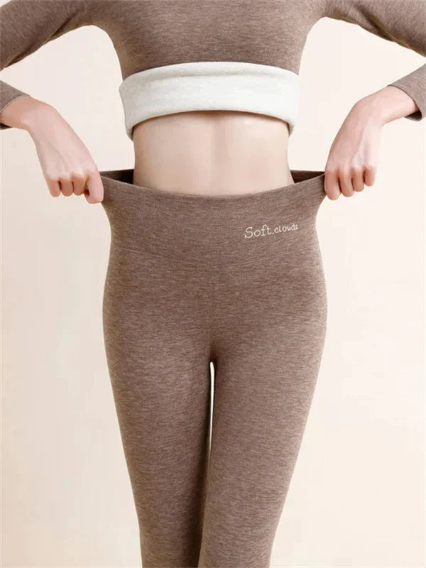 Fleece Lined Leggings - Cozy Casual Slim Fit Leggings For Ladies