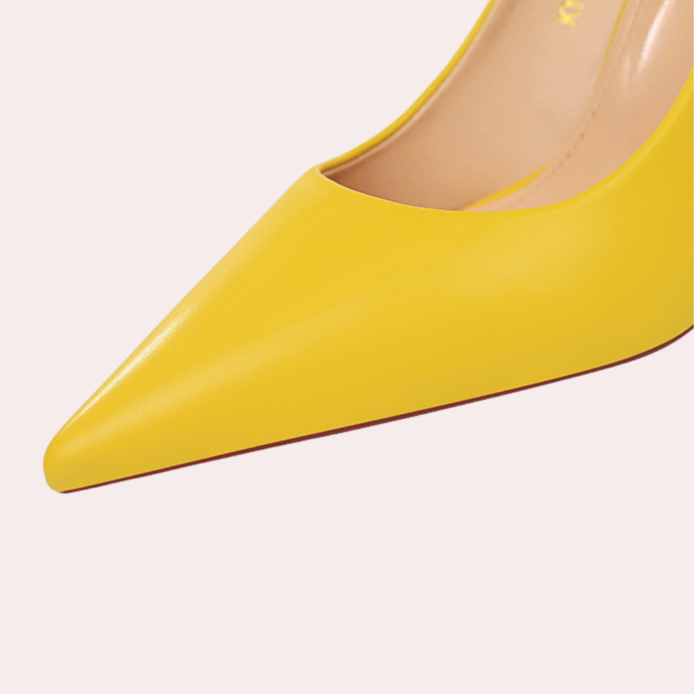 High Heel Shoes - Chic Yellow Ladies Stilettos